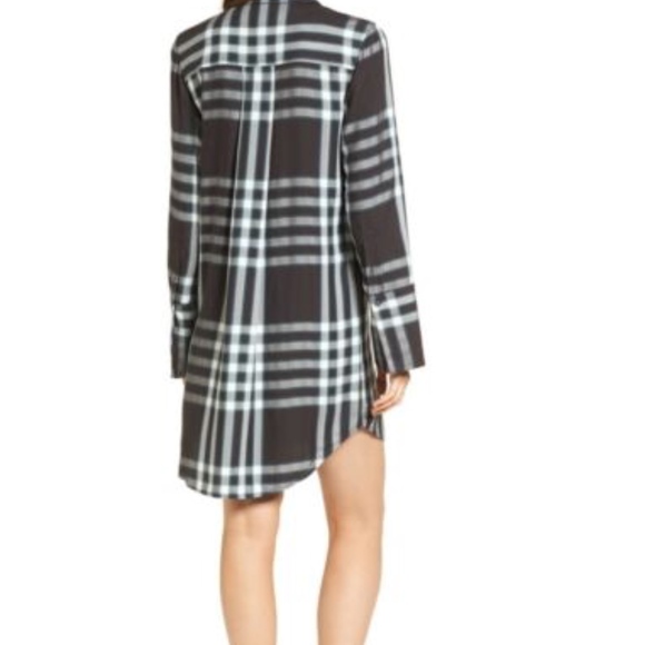 Treasure & Bond Plaid Shirt Dress XS Women's Grey - Picture 2 of 8